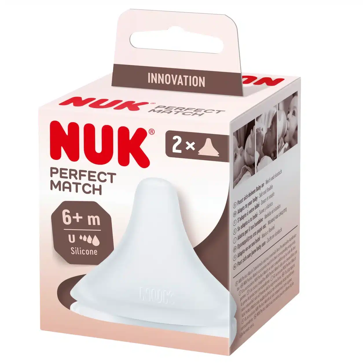 Paquet de NUK Tètine Perfect Match en Silicone Souple à partir de 6 Mois