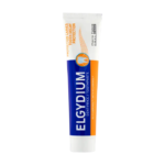 Tube de dentifrice ELGYDIUM Protection Caries 75 ml avec bouchon blanc. L'emballage est principalement bleu avec des touches d'orange et comporte du texte en français et en anglais. Dakar